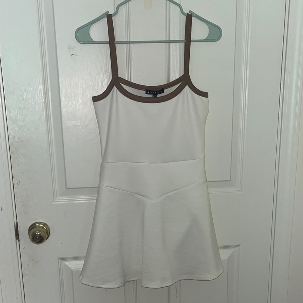 Lucy in the Sky White and Brown Athletic Mini Dress